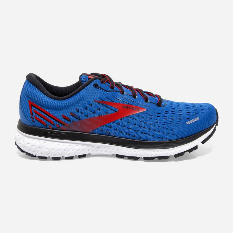 Brooks Ghost 13 Israel - Men's Road Running Shoes - Blue/Red/White (09847-SITG)